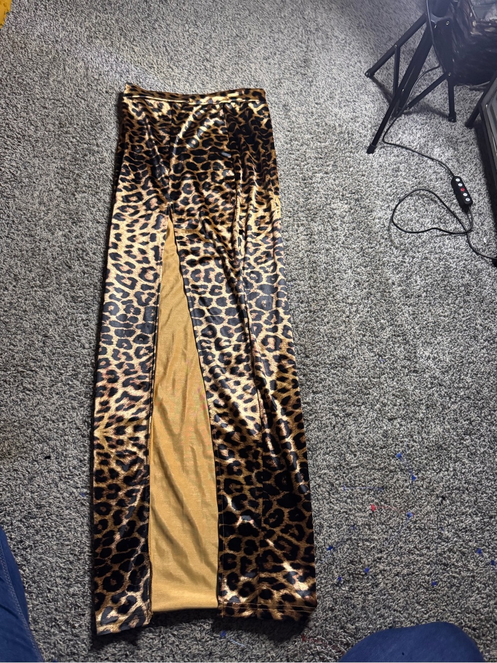 Fashion Nova Leopard Print Maxi Skirt in Tan and Black